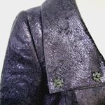 Tracy Reese NY purple metallic jacquard laquer cropped blazer size medium Photo 1
