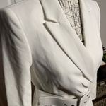 Tahari NWT Crepe Asymmetric Pleated Belt Blazer/Blouse cover jacket avant-garde Futuristic Minimalist Modern Tomboy Masc Boss Lady Work Office Photo 3