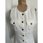 Madewell  Denim High Crewneck Vest in Tile White Size 0 #NU424 Photo 8