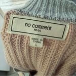 No Comment ‎ Pink Colorblock V Neck Sweater Large Photo 5