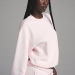 SKIMS Cotton Fleece Classic Crewneck in Barely Pink, Size X-Small Photo 1