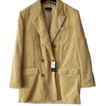 Isabel Marant  Haneva Double-Breasted Corduroy Blazer Yellow Size 10 US 40 EU‎ Photo 0