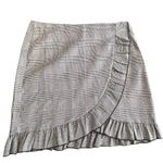 Romeo + Juliet Couture  Plaid Ruffled Skirt Black White Sz L Photo 3