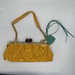Roberta Gandolfi Vintage Yellow Polka Dot Mini Purse Gold Photo 3