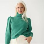 J.Crew Cropped Puff Sleeve Turtleneck Sweater Black Wool Alpaca NWT Size XXL Photo 6