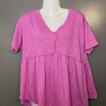 American Eagle  Outfitters Shirt Womens Medium Pink Babydoll Tie Back Tunic Top Photo 0