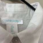 Cynthia Rowley White Linen Blend Button-Up Long Sleeve Dress Sz S Photo 3