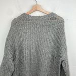 American Eagle Open knit crew neck pulloverer sweaterter gray Medium oversized Photo 8