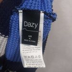 Dazy Blue Stripe Nautical Open Knit Sweater Dress Tunic Size XL Photo 6