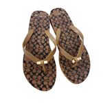 Coach Brown Monogram Thong Flip Flops Sz 9/10 Photo 1