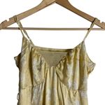Free People Vintage  Yellow Silk Satin Floral Print Empire Slip Mini Dress Size 2 Photo 1