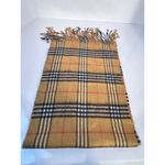 100% Cashmere Tartan Plaid Scarf Made in Scotland Tan Photo 6