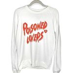 Zoe Karssen Poisoned Lovers Long Sleeve Graphic Sweater Medium White Crewneck Photo 0
