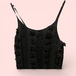 Cute sheer lined black mesh pom pom 3d textured swingy dress whimsigoth fairy Size M Photo 2