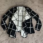 Foxcroft  April Windowpane Waterfall Open Front Cardigan SIZE XL Photo 1