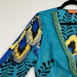 Hale Bob  Cabana Cover Up Tunic Beaded Size S Flare Sleeves Cotton/Silk Photo 6