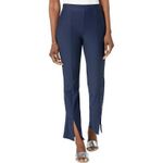 Michael Kors  Navy Blue Split Hem Ponte Pants Slim‎ Fit Career P/XS Photo 1