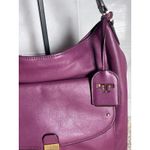 Tory Burch  Priscilla‎ Purple Leather Shoulder Bag Satchel Hobo Bag Front Pocket Photo 3