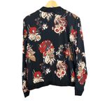 ISLE by Melis Kozan Floral Bomber Jacket Black Zip Front Size M Lightweight Size M Photo 2