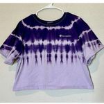 CHAMPION Purple Tie Dye Womens Sz L Crop Top 100% Cotton Size L Photo 0