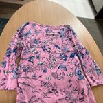 Talbots The  Tee Medium Long Sleeve T Shirt Light Purple Butterfly Print Cotton Photo 2