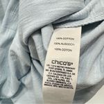 Chico's Chico’s Rolled 3/4 Sleeve D Ring Tab Slub Cotton Top in Hazy Blue Size 1/M Photo 9