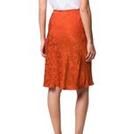 Alexa Chung Floral Jacquard Silk Satin Midi Orange Skirt Sz 6 Minimalist Photo 5
