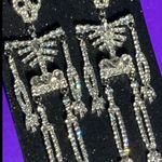 Boutique NEW Bling Rhinestone Skeleton Corpse Earrings Embellished Bedazzled Gothic Egirl Photo 7