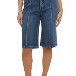 J+CO Denim Shorts Womens Size 26 Medium Blue Wash High Rise Seamed 10" Bermuda Photo 0