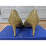 Stuart Weitzman  Anny 70 Heel Gold Noir Fabric Upper Size 7 NIB Stylish Dressy Photo 9
