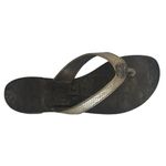 Tory Burch  Thora 2 Leather Thong Sandals Pewter Metallic Tumbled Snake Print 7 M Photo 5
