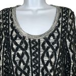 Anthropologie MOTH Gorgeous Black and Cream Textured Print L/S Dress EUC Small Photo 1