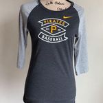 Nike  Pirates Baseball Grey and Yellow Slim Fit Tee Shirt Photo 0