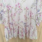 CeCe  Womens Floral Dress Size S Pink Tiered Mini Swiss Dot Romantic Cottagecore Photo 2