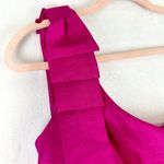 Cache Vintage 90s Y2K Satin One Shoulder Bow Detail Cocktail Dress Size 8 Pink Photo 2