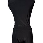 Sevengate Black Tie Front Cut Out Sleeveless Romper Photo 2