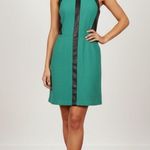 Sea New York‎ Womens Colorblock Sleeveless Leather Trim Dress Green Black Size 2 Photo 0