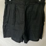 Nicole Miller : Black, Linen Tie-Waist Shorts- 6 Photo 8