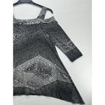 Vintage Clara Sun Woo Women's Cold Shoulder Tunic Size S Black White Photo 8