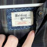 Anthropologie Holding Horses Blue Plaid Cody Button Up Midi Dress Photo 3