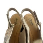 Clarks Giselle Cove Beige Floral Sandals Slingback Neutral Cork Wedges Size 11 Photo 6