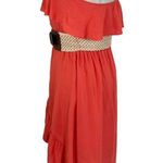 Full Tilt Orange ruffled strapless belted sundress by Women's xs boho hi low hem Photo 2