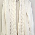 Banana Republic  Cream Cable Knit Open Front Wool Blend Italian Yarn Cardigan Photo 0