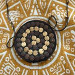 Coconut shell round sling crossbody bag Brown Photo 0