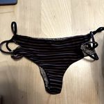 Acacia DUBAI Bikini Set High Neck Low Cut Triangle Strappy Black Brown Striped Size M Photo 6