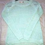 SO Tiffany Blue Crochet Knit Sweater  Photo 0