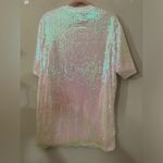 Chicago Cubs MLB Baseball White Sequined Logo Oversized T Photo 2