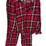 Victoria's Secret  Plaid PJ Set LG Red Black Plaid Long Sleeve Pants Holiday Cozy Photo 0