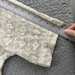 American Eagle  Crochet Fringe Kimono Ivory Boho Festival Cover Up Women's XS Photo 6