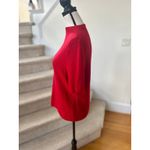 Pendleton Vintage  Merino Wool Textured Red Mock Neck Short Sleeve Sweater Photo 2